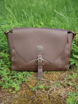 Brown leather shoulder bag