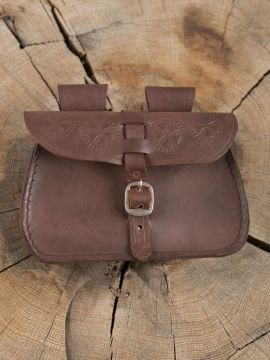 Brown leather belt bag