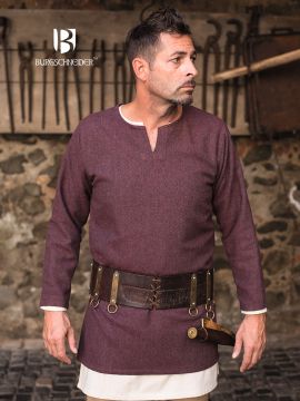 Herringbone tunic Tyr bordeaux-grey