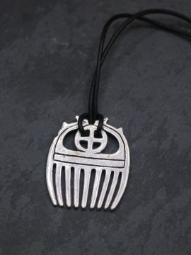 Silver-plated comb pendant