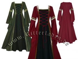 Medieval dress Iris made of cotton up to 48 | black-green