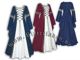 Medieval dress Iris made of cotton from 50 | red-white