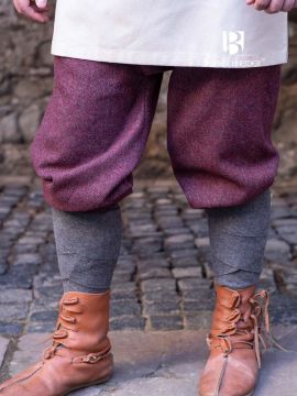 Rush trousers Ivar herringbone bordeaux-grey XXL