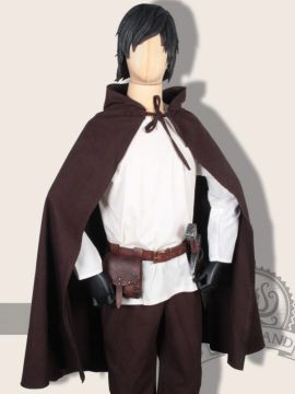 Hooded cape Iva brown