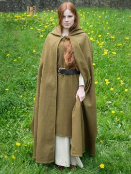 Hibernus autumn green hooded cape