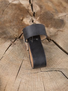 Leather drinking horn holder black