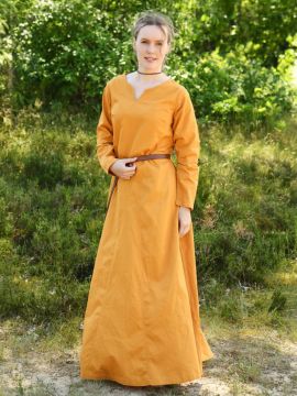 Lightweight medieval dress Milla mustard yellow