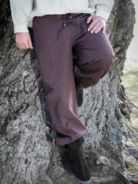 Waistband trousers dark brown