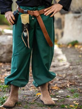 Waistband trousers fir green