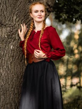 Blouse with lacing red