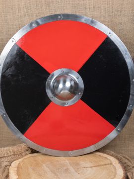 combat-ready round shield red-black