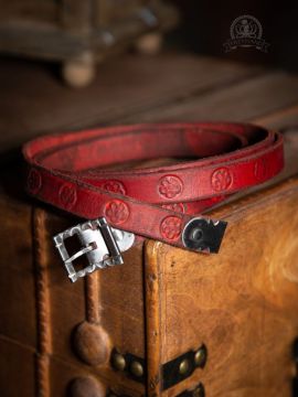 Oswald red leather belt