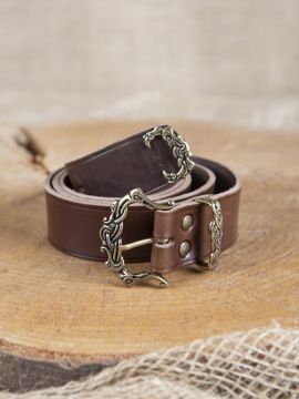 Viking belt with belt loop brown