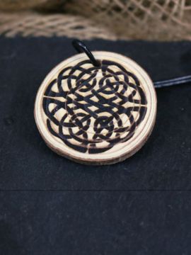 Celtic knot" wooden pendant