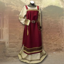 Viking dress set Runhild - wine red