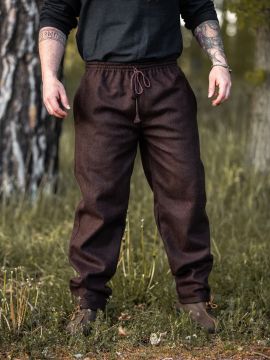 Dark brown wool medieval trousers M