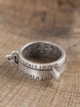 Sundial - Farmer's ring - large silver-plated