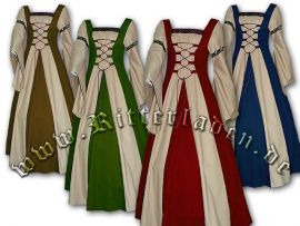 Noblewoman's robe "Sybille" made of cotton up to 48 | blue