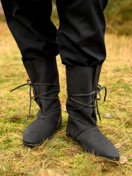 Viking boots with lacing black