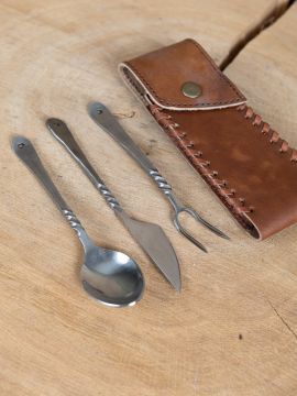 4-piece carter's cutlery set with leather case