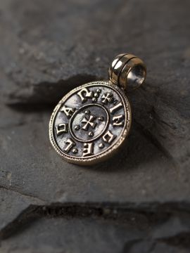 Bronze Viking coin pendant