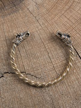 Bronze bangle with dragon heads