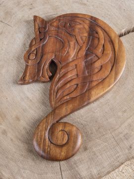 Wooden wall decoration horse Gulltoppr