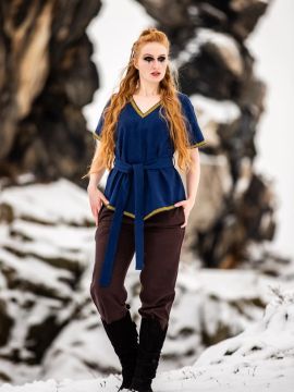 Viking tunic Matilda blue XXL