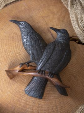 Wooden wall decoration Odin's ravens