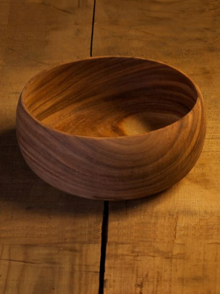 Wooden soup bowl