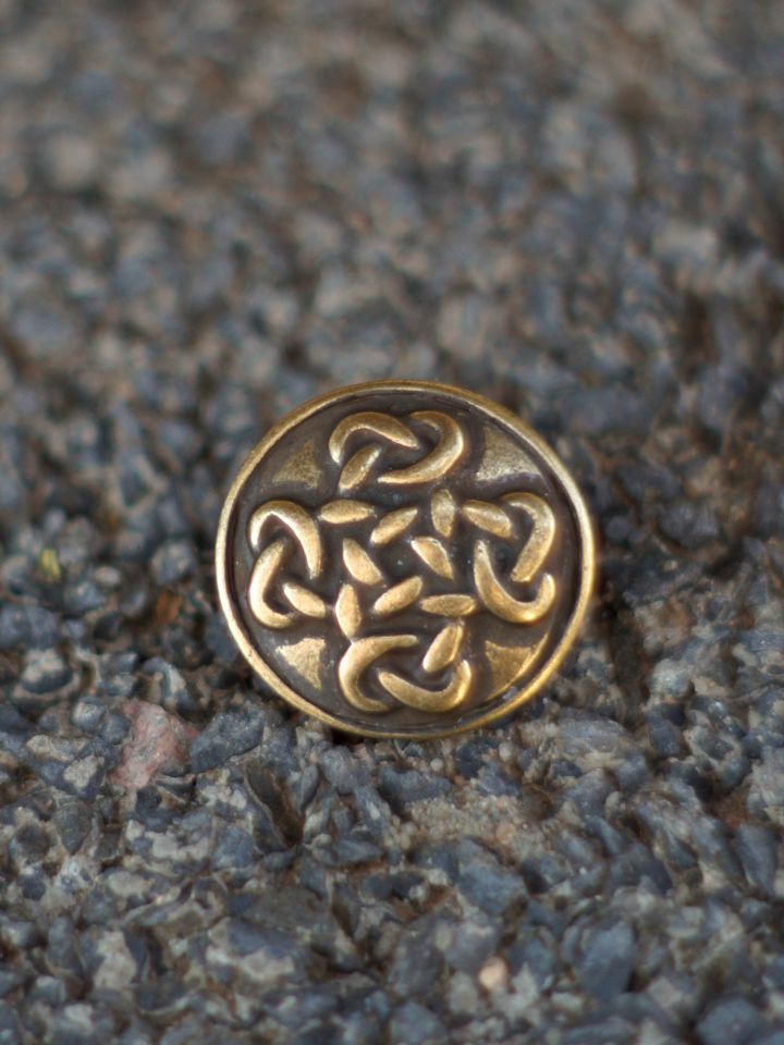 Button with Celtic cross - brass single