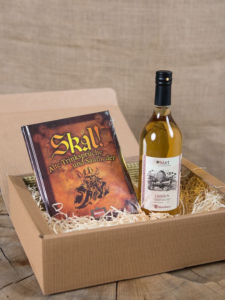 Gift box with mead and book