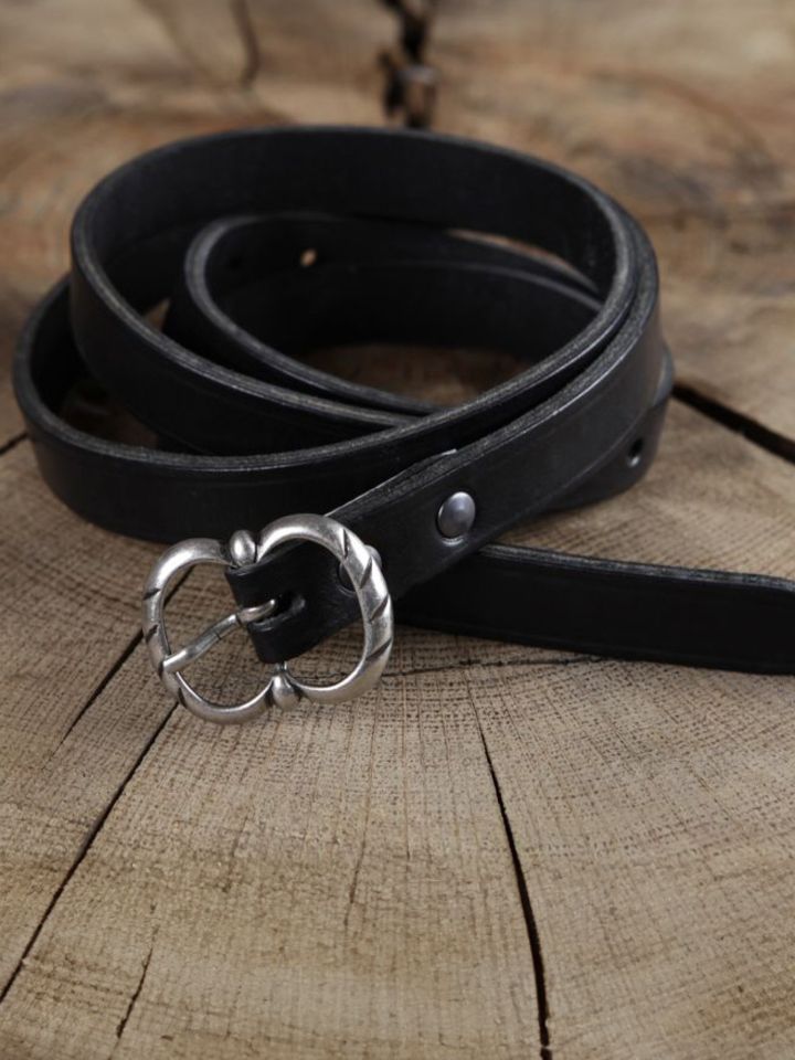 Long belt with double buckle black