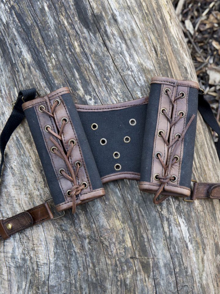 Double sword holder black/brown