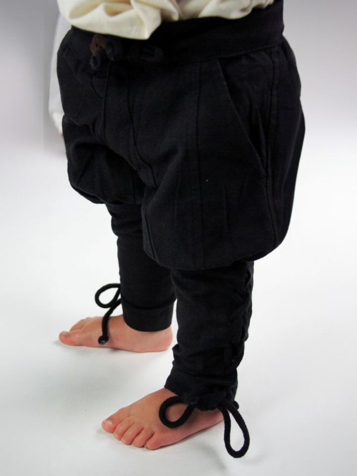 Children's pants with leg lacing black