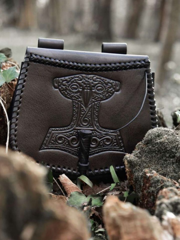 Belt pouch with Thor's hammer black