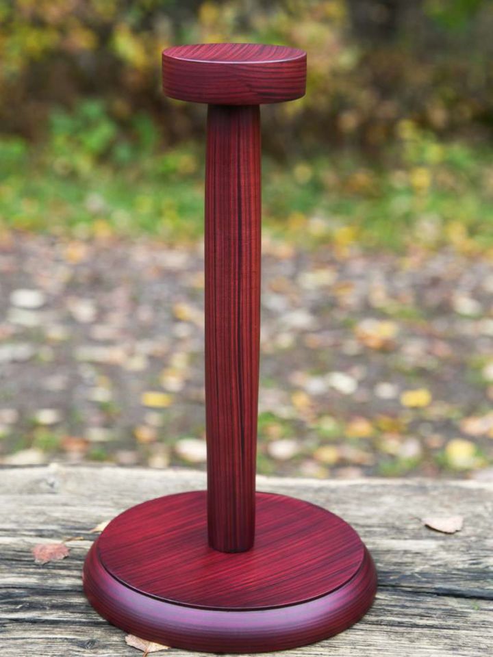 Wooden helmet stand