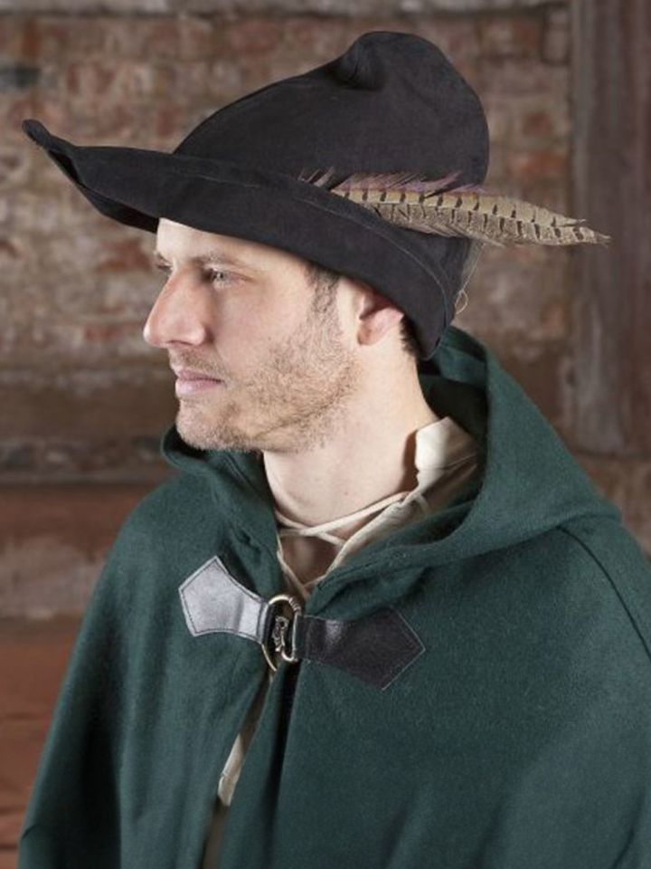 Robin Hood leather hat black