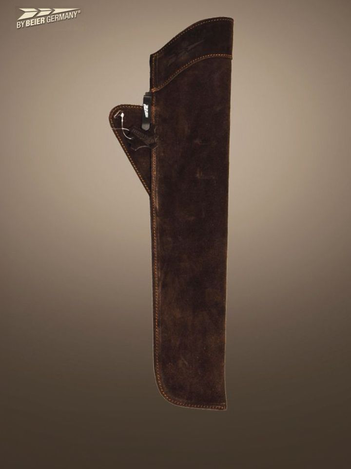 Suede side quiver in dark brown