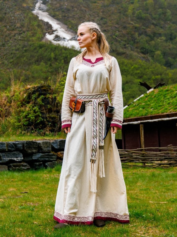 Viking dress Lagertha natural-red M