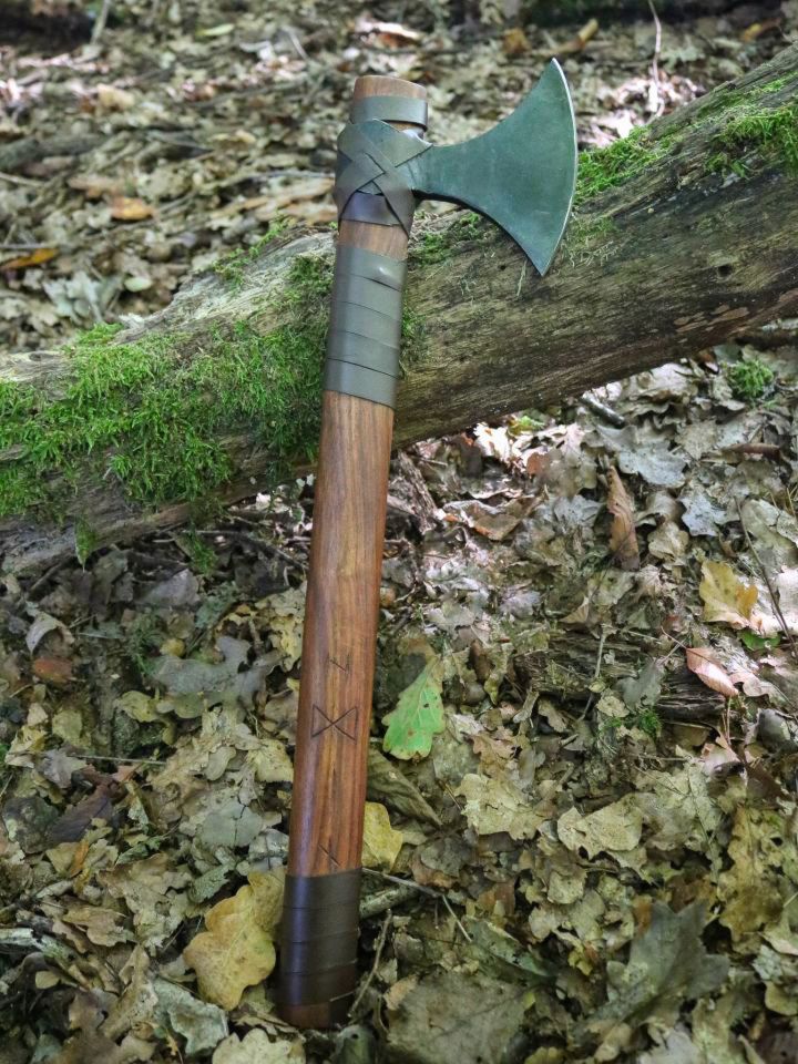 small Danish axe with leather winding