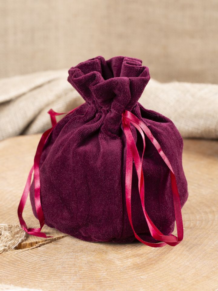 Velvet bag bordeaux red