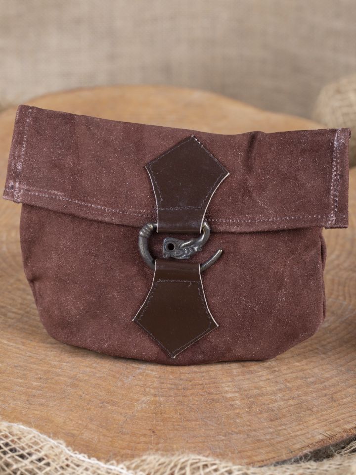 Belt pouch with dragon head brown