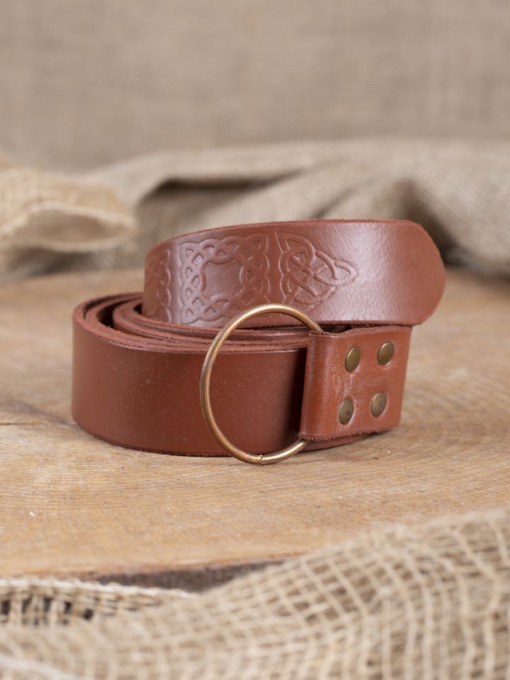 Ring belt with brown embossing 190 cm