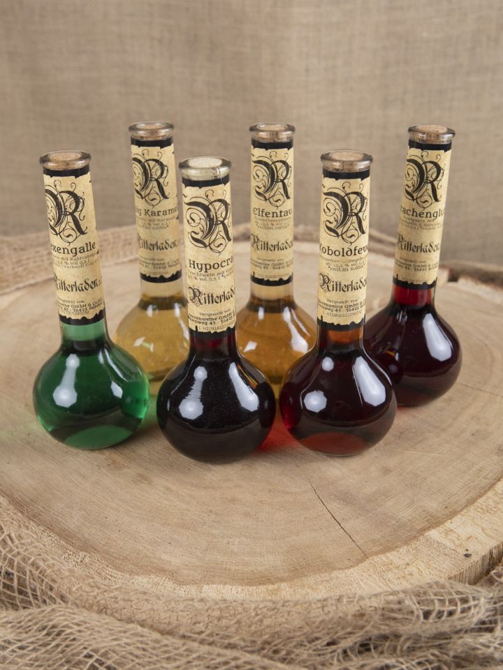 set of 6 elixir bottles