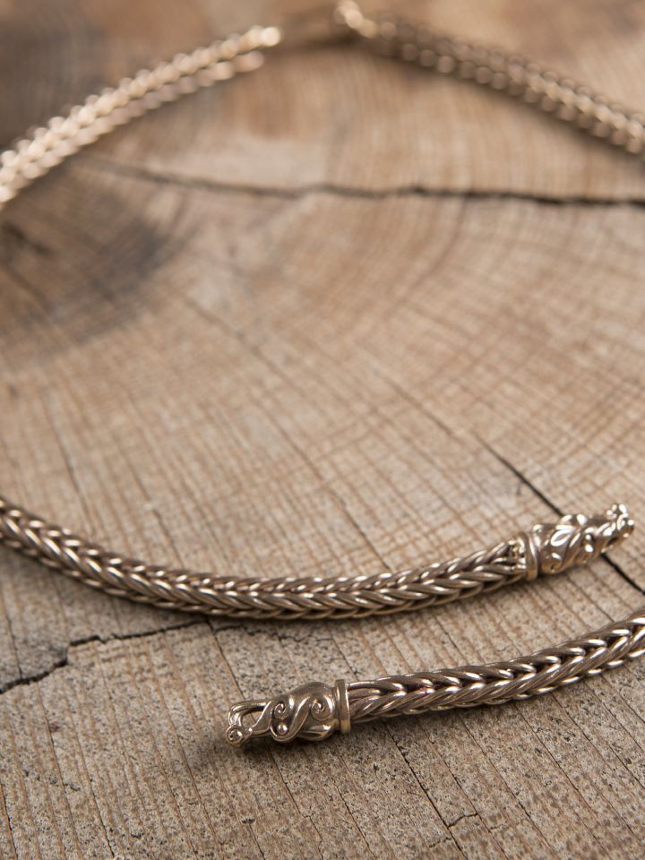 Hand-braided Viking necklace 65 cm with chain hook