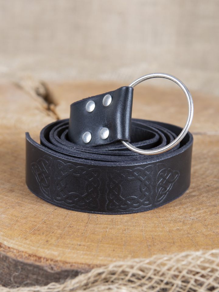 Ring belt with black embossing 190 cm