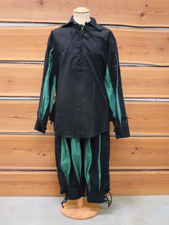 Landsknecht lace-up shirt Titurel black-green