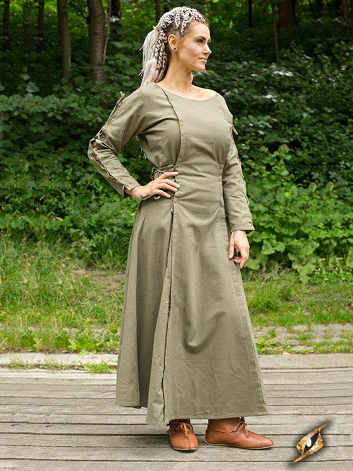 Dress with lacing green