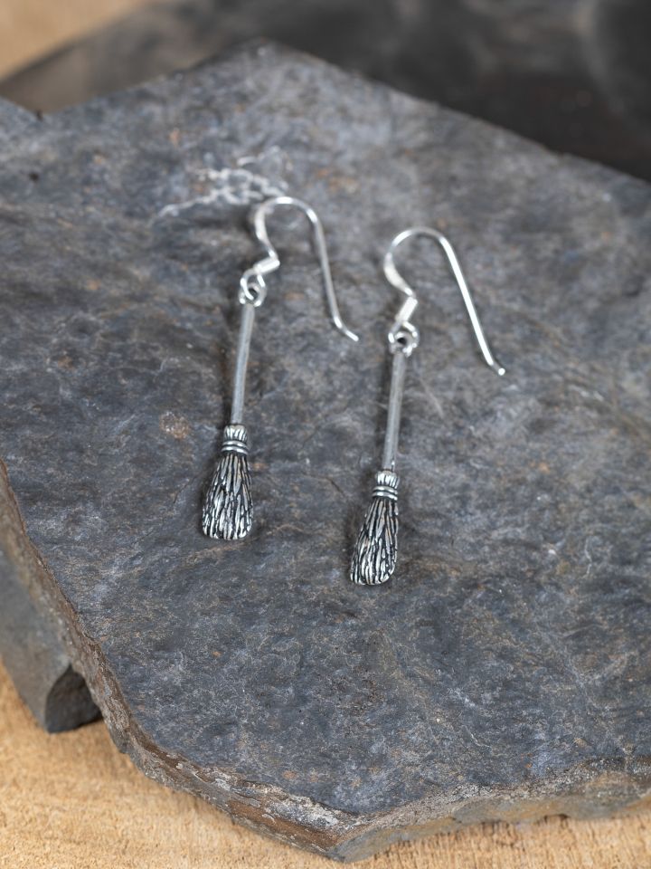 Witch's broom earrings